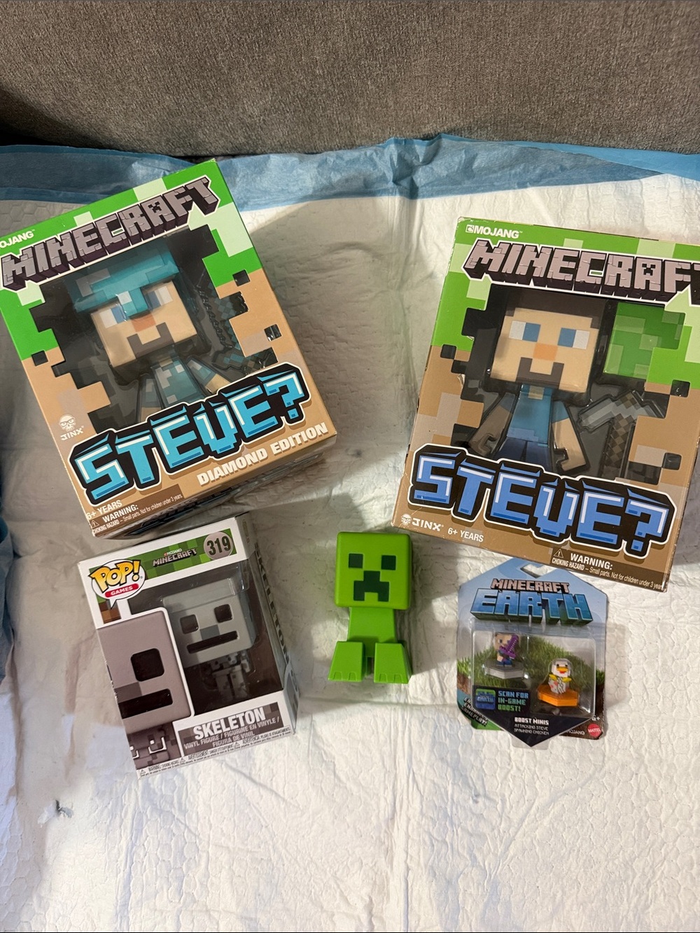 Craft Minecraft Steve & Creeper Collectible Bundle - Green & Blue